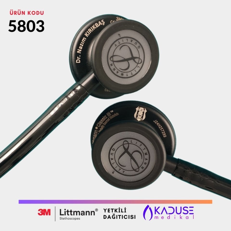 5803 3M™ Littmann® Classic III™ Stetoskop, Siyah Çan, Siyah Hortum