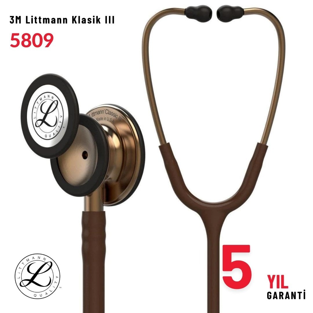 5809 3M™ Littmann® Classic III™ Stetoskop, Bakır Çan, Çikolata Hortum
