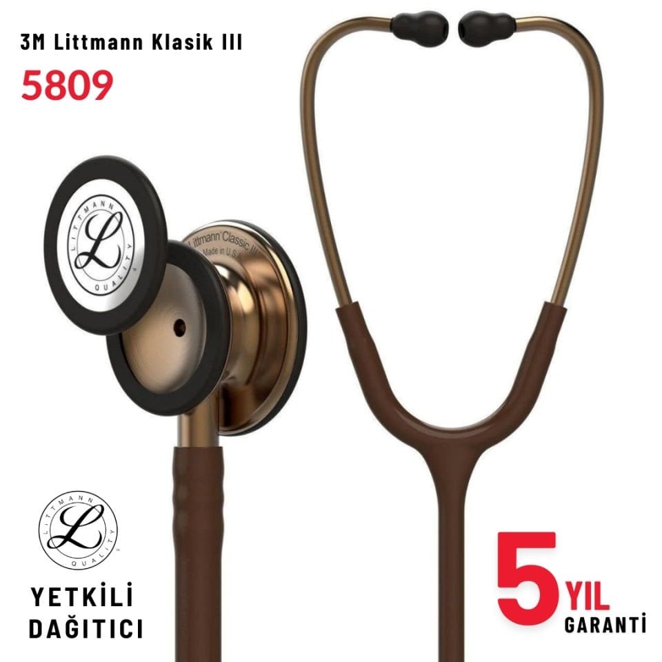 5809 3M™ Littmann® Classic III™ Stetoskop, Bakır Çan, Çikolata Hortum