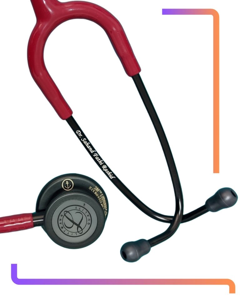 5868 3M™ Littmann® Classic III™ Stetoskop, Siyah Çan, Bordo Hortum