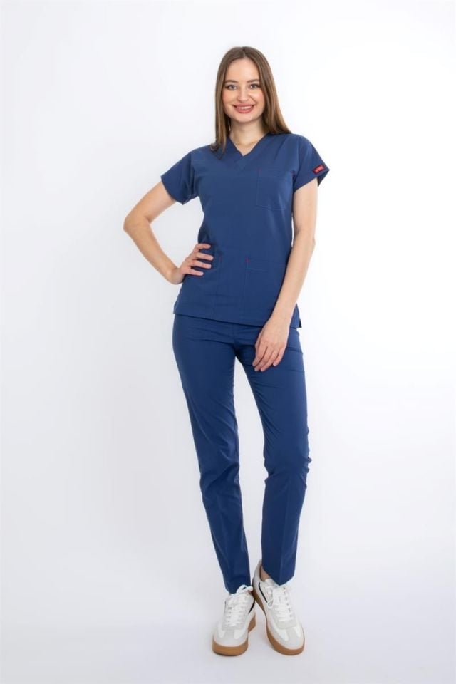 FIRTINA MAVİ U-FLEX KADIN CERRAHİ TAKIM