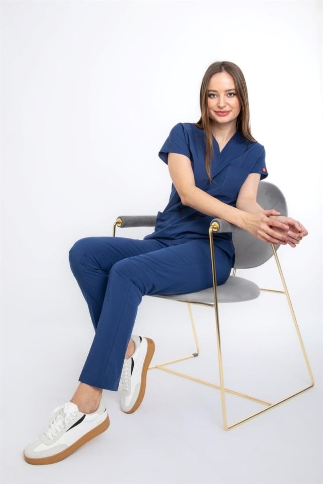 FIRTINA MAVİ U-FLEX KADIN CERRAHİ TAKIM