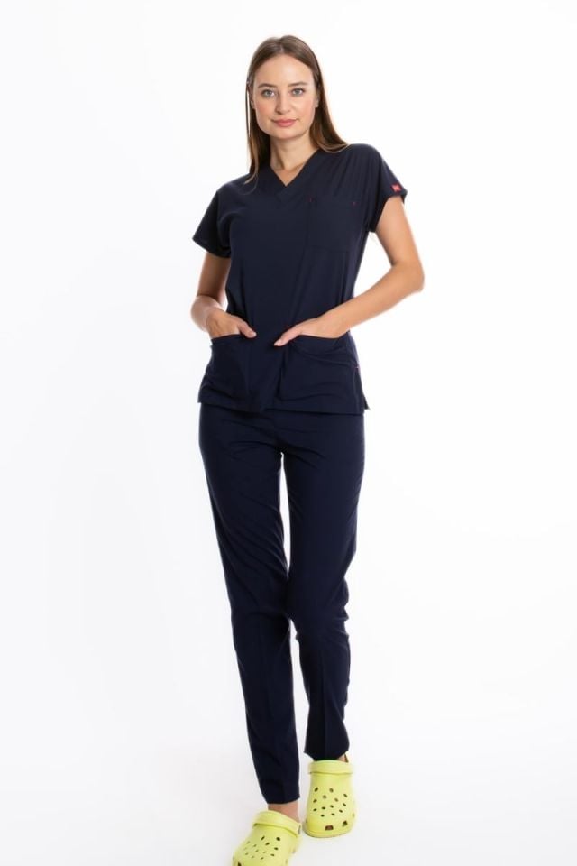 LACİVERT U-FLEX KADIN CERRAHİ TAKIM