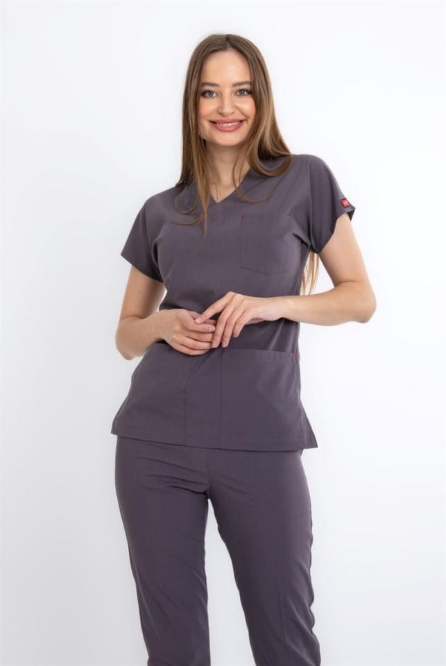 PUSLU GRİ U-FLEX KADIN CERRAHİ TAKIM
