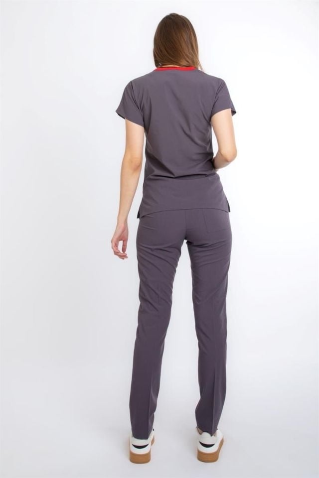 PUSLU GRİ U-FLEX KADIN CERRAHİ TAKIM