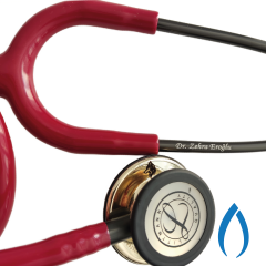 5864 3M™ Littmann® Classic III™ Stetoskop, Şampanya Aynalı Çan, Bordo Hortum