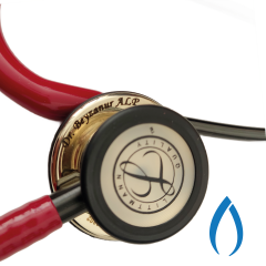 5864 3M™ Littmann® Classic III™ Stetoskop, Şampanya Aynalı Çan, Bordo Hortum
