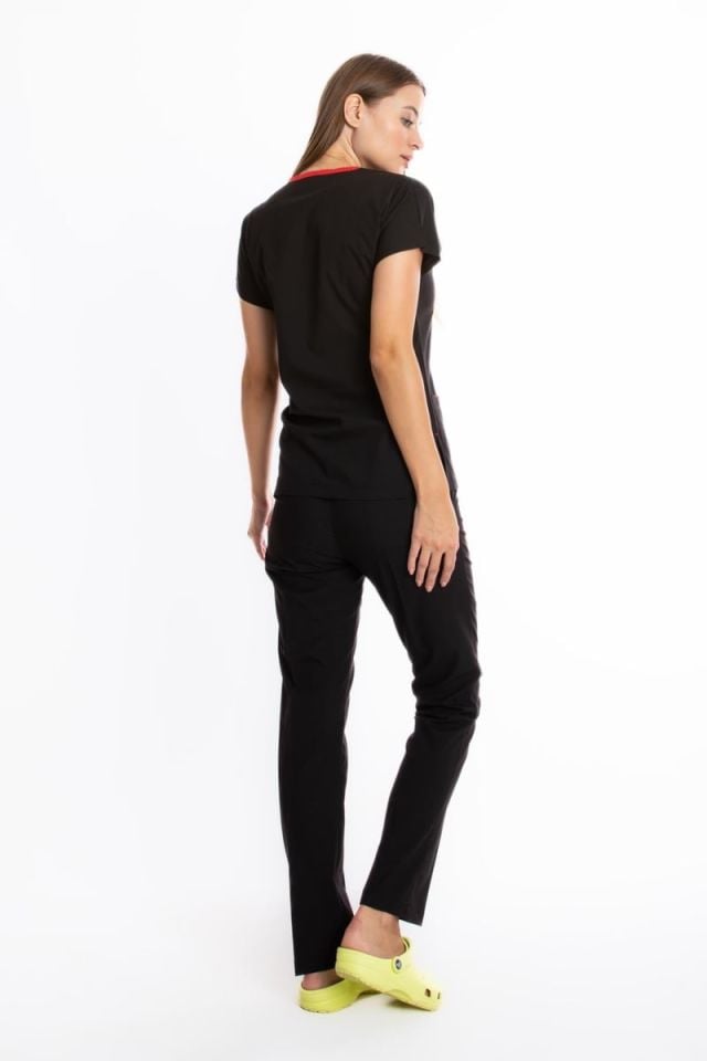 SİYAH U-FLEX KADIN CERRAHİ TAKIM