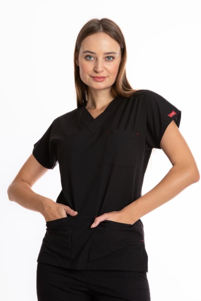 SİYAH U-FLEX KADIN CERRAHİ TAKIM