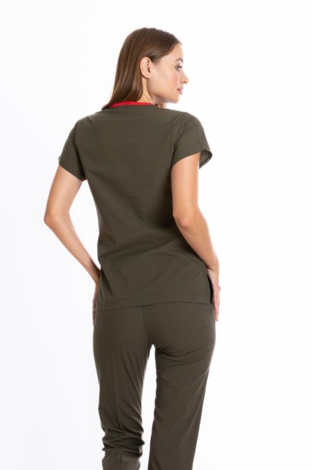 YAĞ YEŞİLİ U-FLEX KADIN CERRAHİ TAKIM