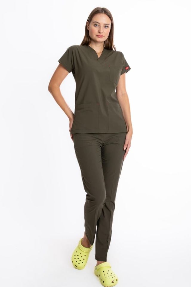 YAĞ YEŞİLİ U-FLEX KADIN CERRAHİ TAKIM