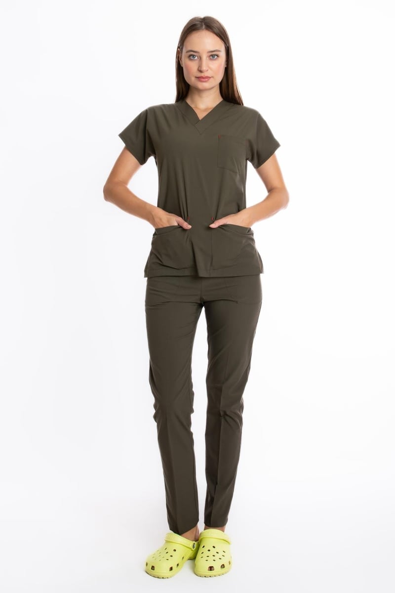 YAĞ YEŞİLİ U-FLEX KADIN CERRAHİ TAKIM