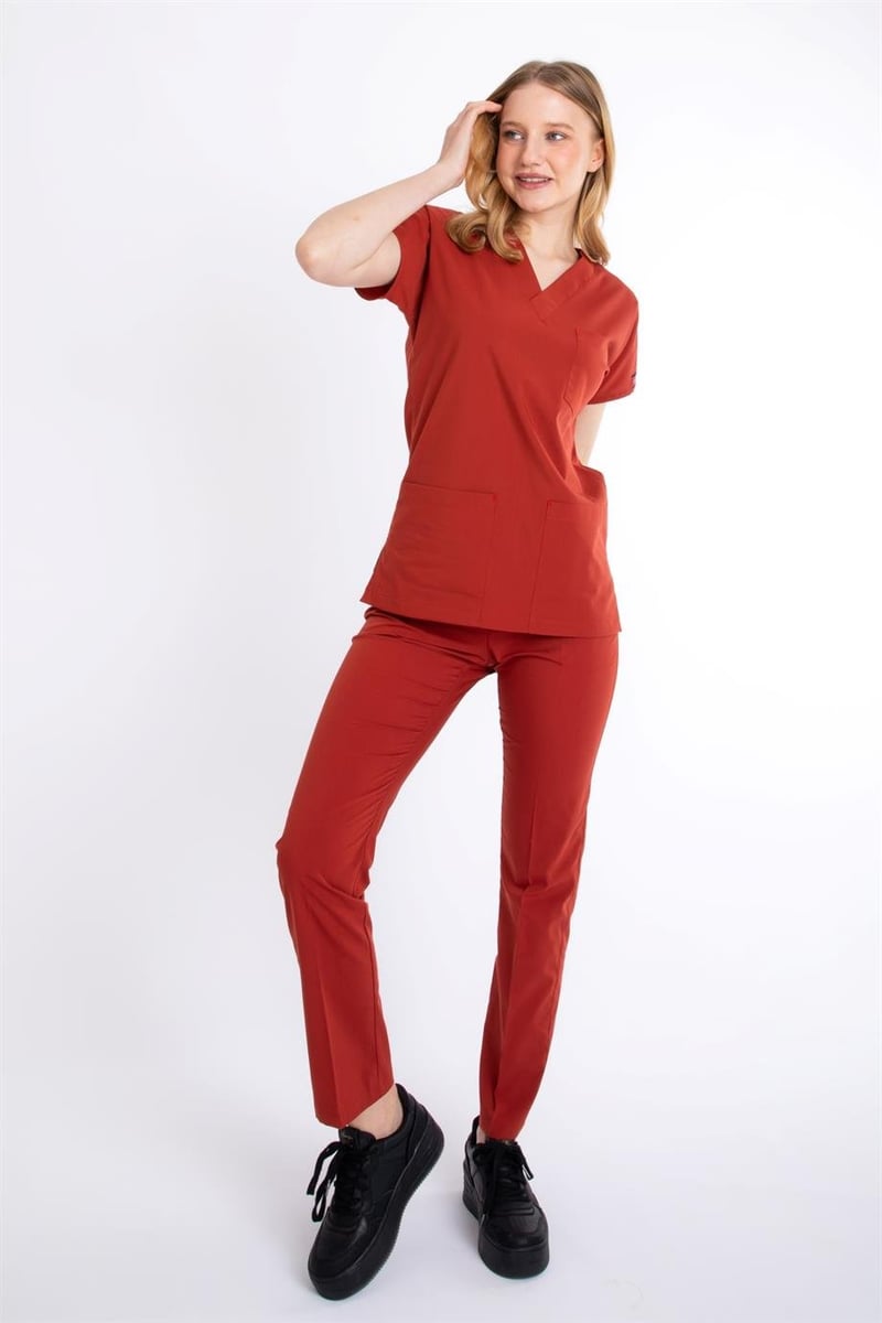 YANIK TURUNCU U-FLEX KADIN CERRAHİ TAKIM