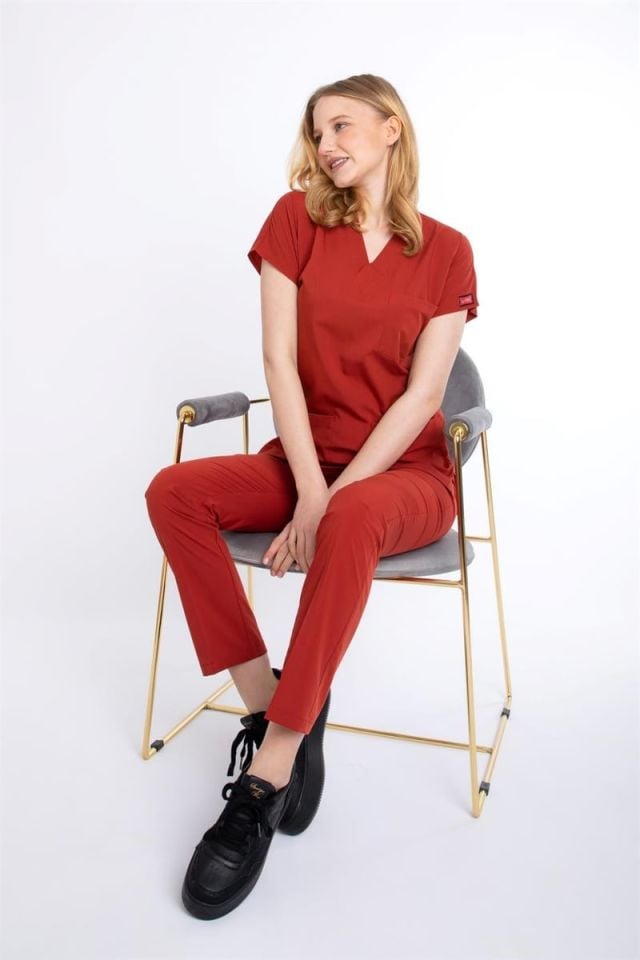 YANIK TURUNCU U-FLEX KADIN CERRAHİ TAKIM