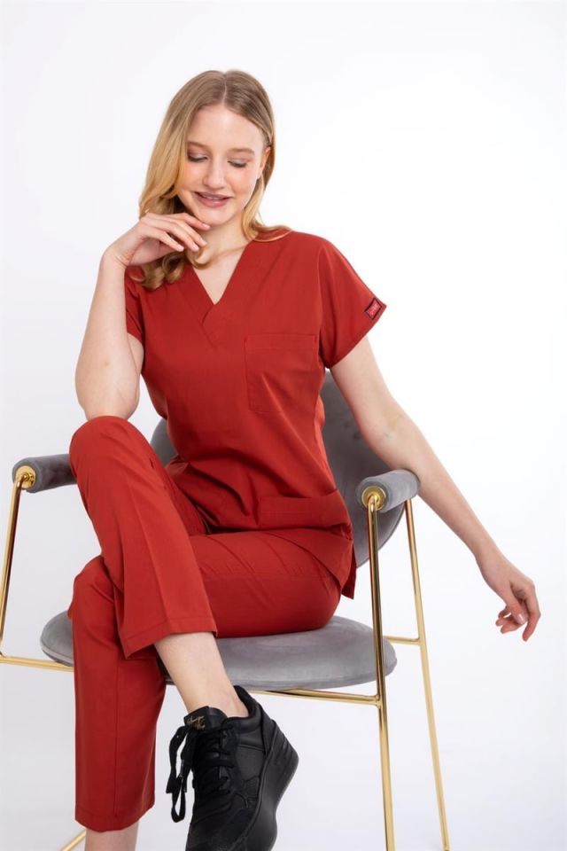 YANIK TURUNCU U-FLEX KADIN CERRAHİ TAKIM