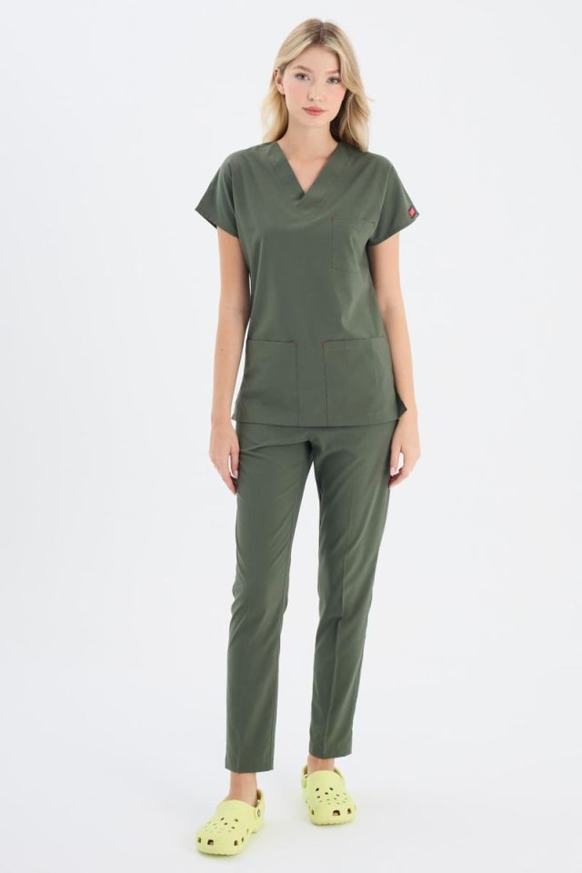 ZEYTİN YEŞİLİ U-FLEX KADIN CERRAHİ TAKIM