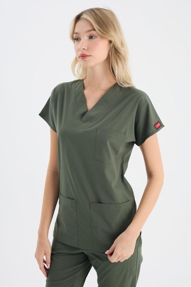 ZEYTİN YEŞİLİ U-FLEX KADIN CERRAHİ TAKIM