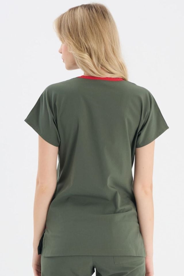 ZEYTİN YEŞİLİ U-FLEX KADIN CERRAHİ TAKIM