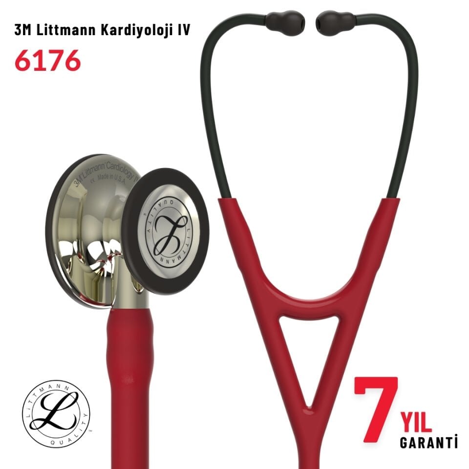 6176 3M™ Littmann® Cardiology IV™ Stetoskop, Bordo Hortum