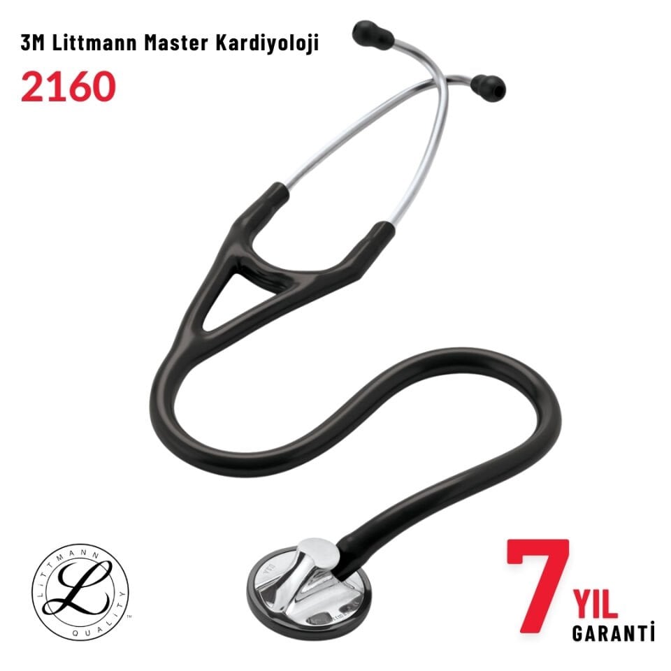 3M Littmann Master Cardiology 2160 Stetoskop | Siyah Hortum