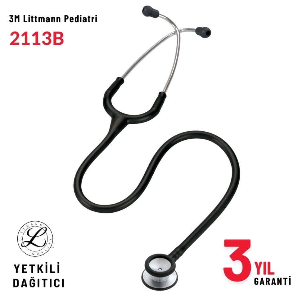 2113 3M™ Littmann® Classic II Pediatrik Stetoskop, Siyah Hortum
