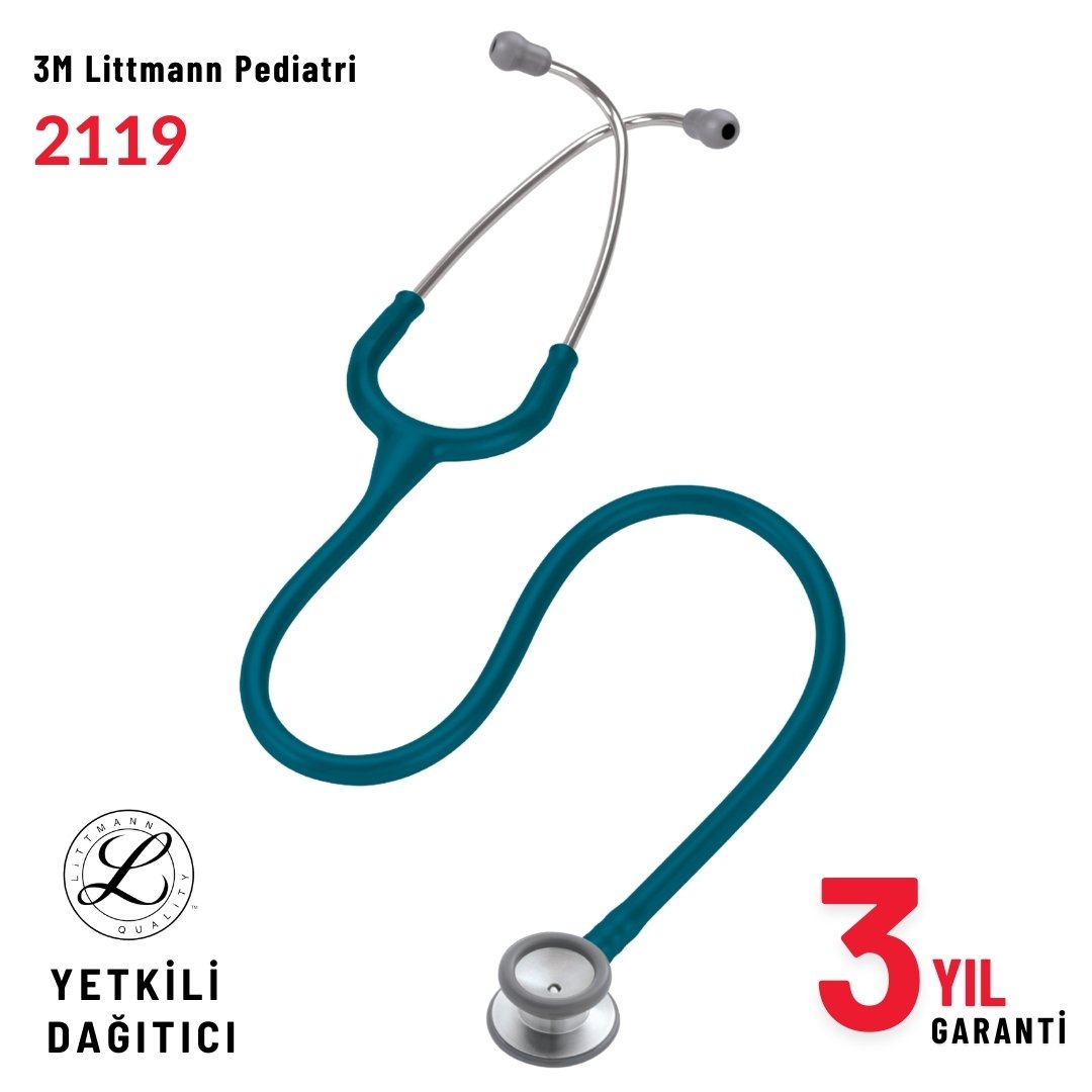 2119 3M™ Littmann® Classic II Pediatrik Stetoskop, Karayip Mavisi Hortum