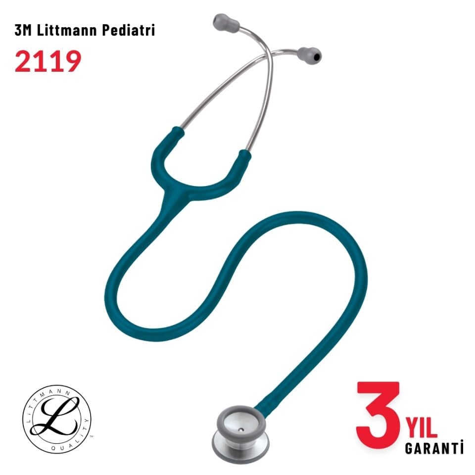 2119 3M™ Littmann® Classic II Pediatrik Stetoskop, Karayip Mavisi Hortum