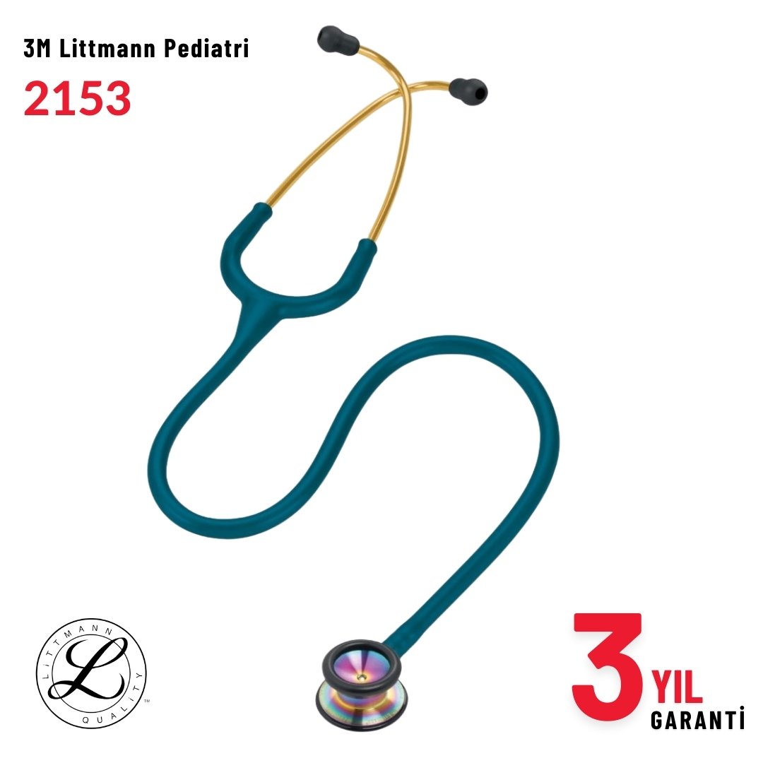 2153 3M™ Littmann® Classic II Pediatrik Stetoskop, Karayip Mavisi Hortum