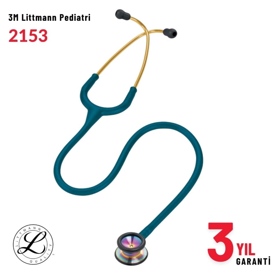 2153 3M™ Littmann® Classic II Pediatrik Stetoskop, Karayip Mavisi Hortum