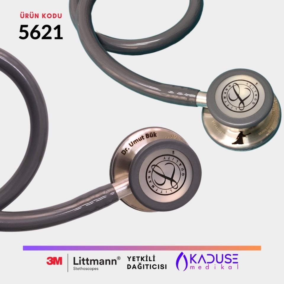 5621 3M™ Littmann® Classic III™ Stetoskop, Paslanmaz Çelik Çan, Gri Hortum
