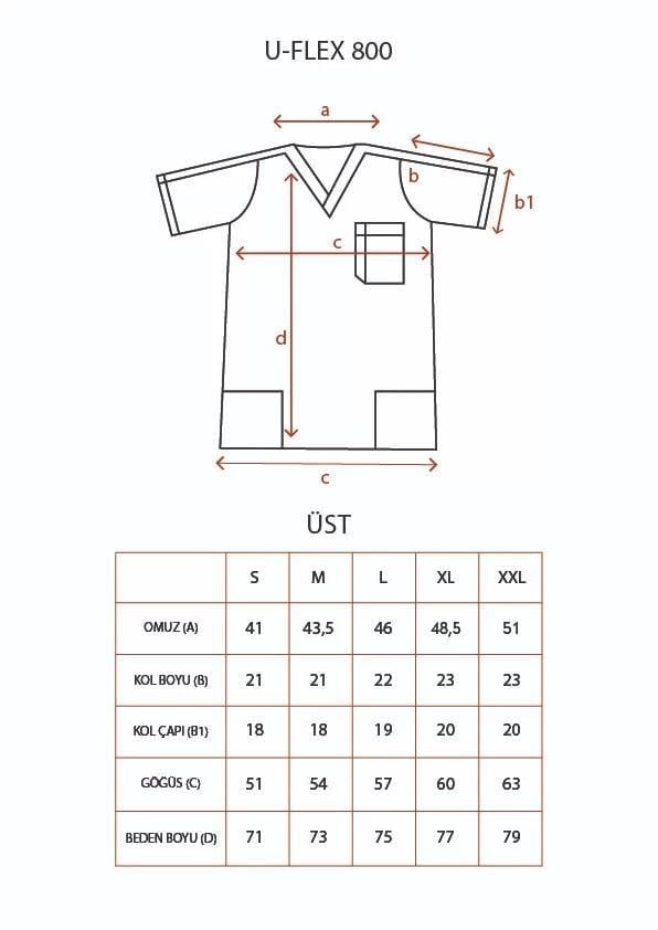 LACİVERT U-FLEX 800 ERKEK SCRUBS TAKIM