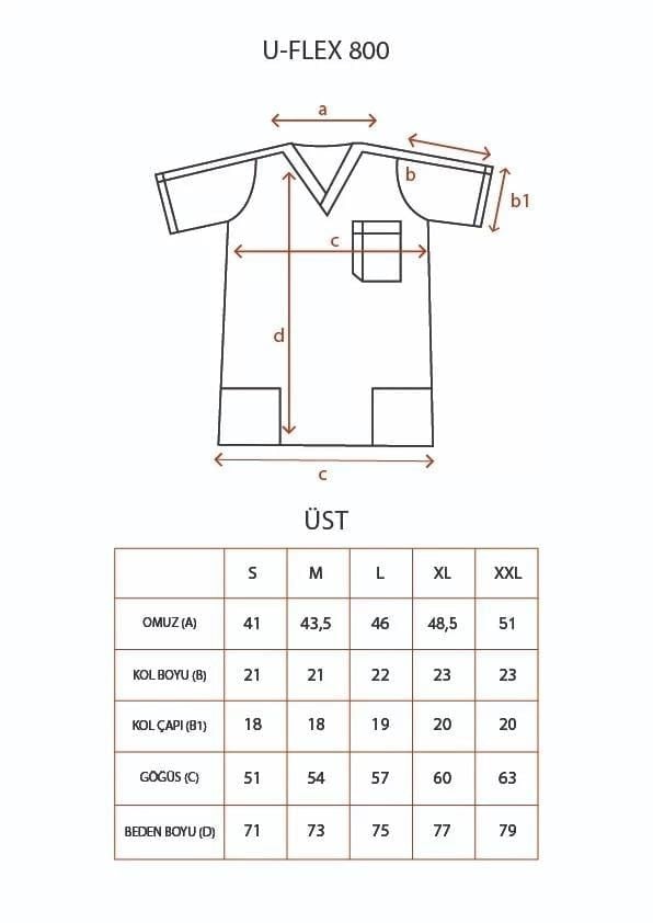 YANIK TURUNCU U-FLEX 800 ERKEK SCRUBS TAKIM