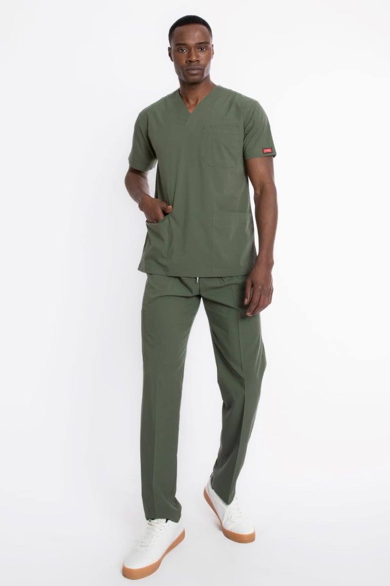 ZEYTİN YEŞİLİ U-FLEX 800 ERKEK SCRUBS TAKIM