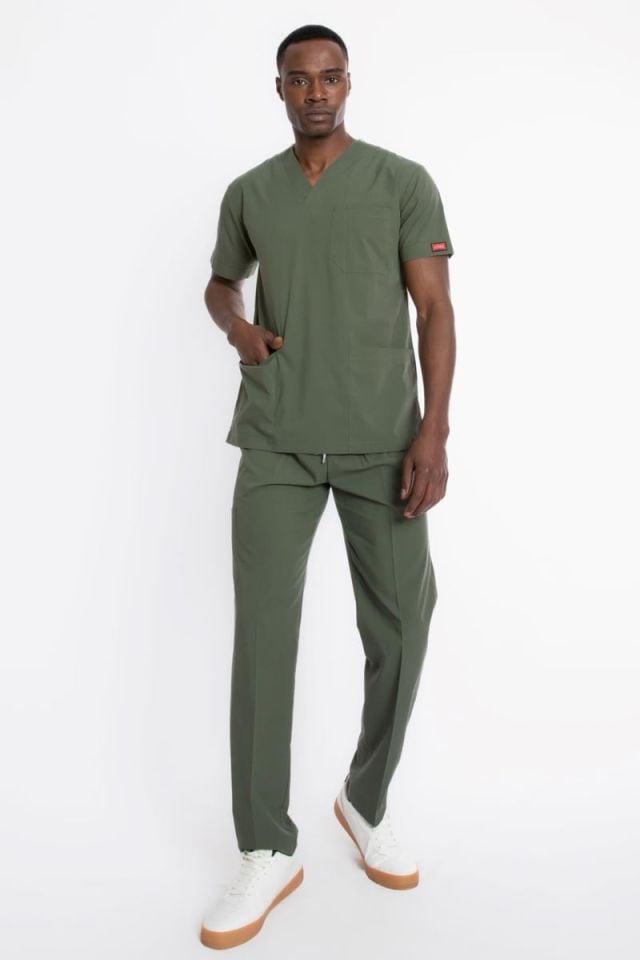ZEYTİN YEŞİLİ U-FLEX 800 ERKEK SCRUBS TAKIM