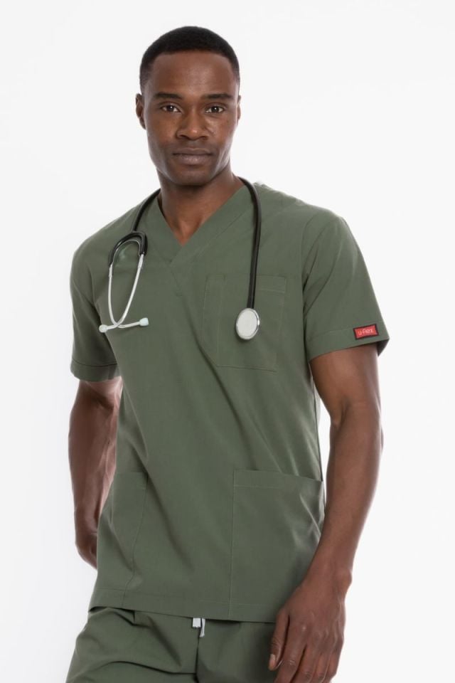 ZEYTİN YEŞİLİ U-FLEX 800 ERKEK SCRUBS TAKIM