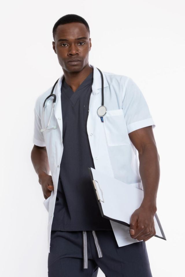 CEKET BOY, KISA KOL, KLASİK YAKA, TERİKOTON ERKEK DOKTOR ÖNLÜĞÜ