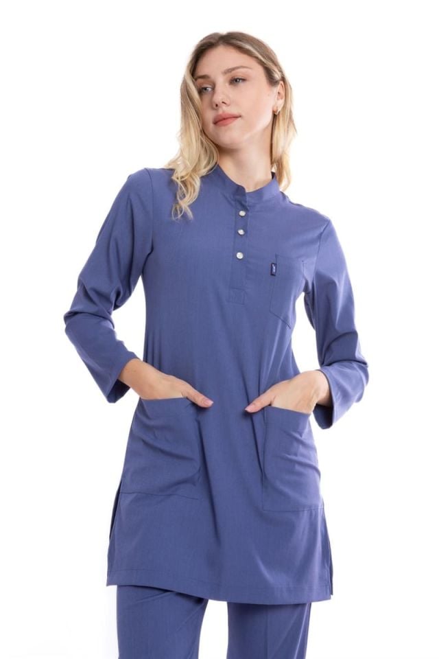 SİSLİ MAVİ KARYA TESETTÜR ÜNİFORMA TAKIM