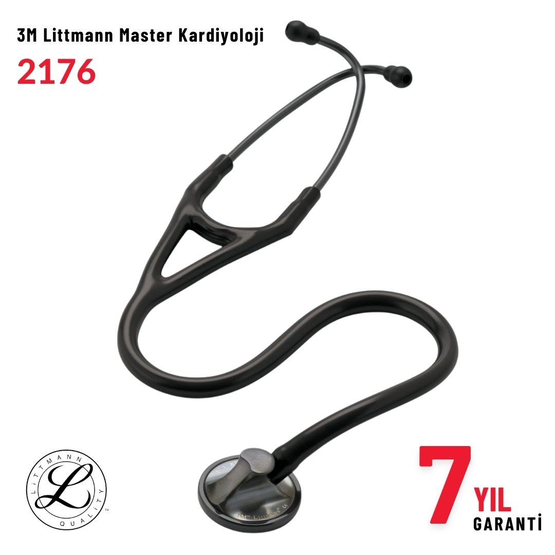 2176 3M™ Littmann® Master Kardiyoloji™ Stetoskop, Siyah Hortum