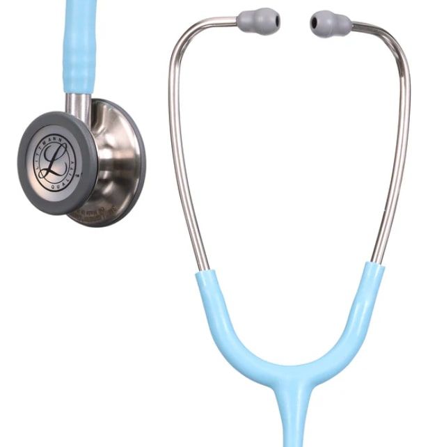 5912 3M™ Littmann® Classic III™ Stetoskop, Gümüş Çan, Deniz Mavisi Saten Hortum