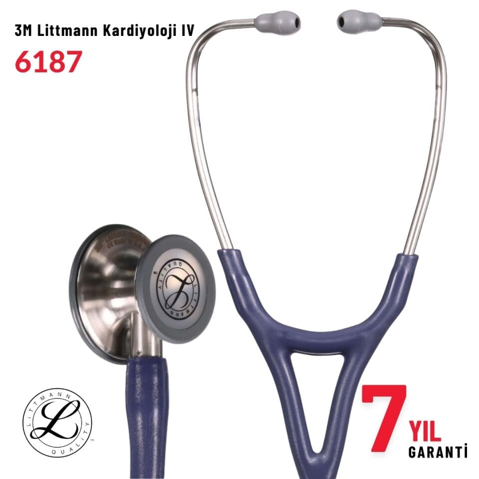 6187 3M™ Littmann® Cardiology IV™ Stetoskop, Gece Mavisi Saten Hortum