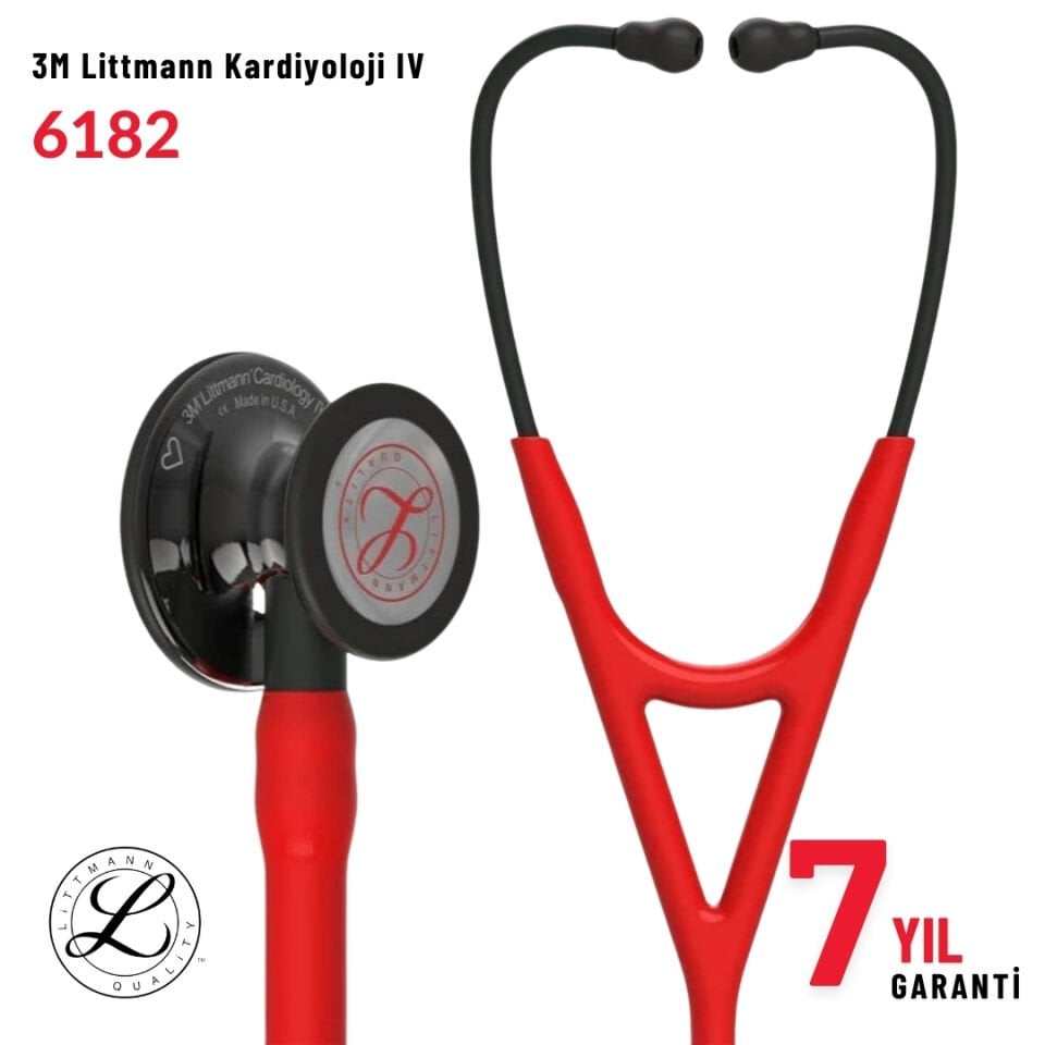 3M Littmann Cardiology IV 6182 Stetoskop | Kırmızı Hortum