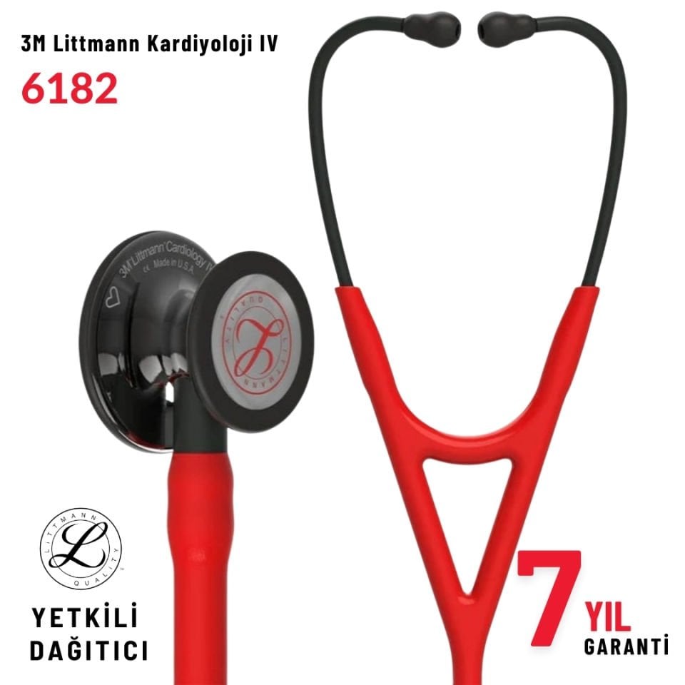 6182 3M™ Littmann® Cardiology IV™ Stetoskop, Kırmızı Hortum
