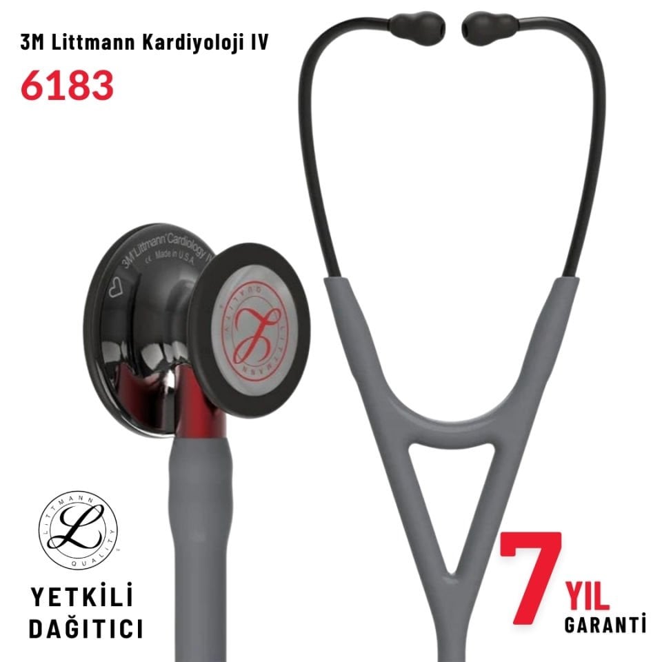 6183 3M™ Littmann® Cardiology IV™ Stetoskop, Gri Hortum