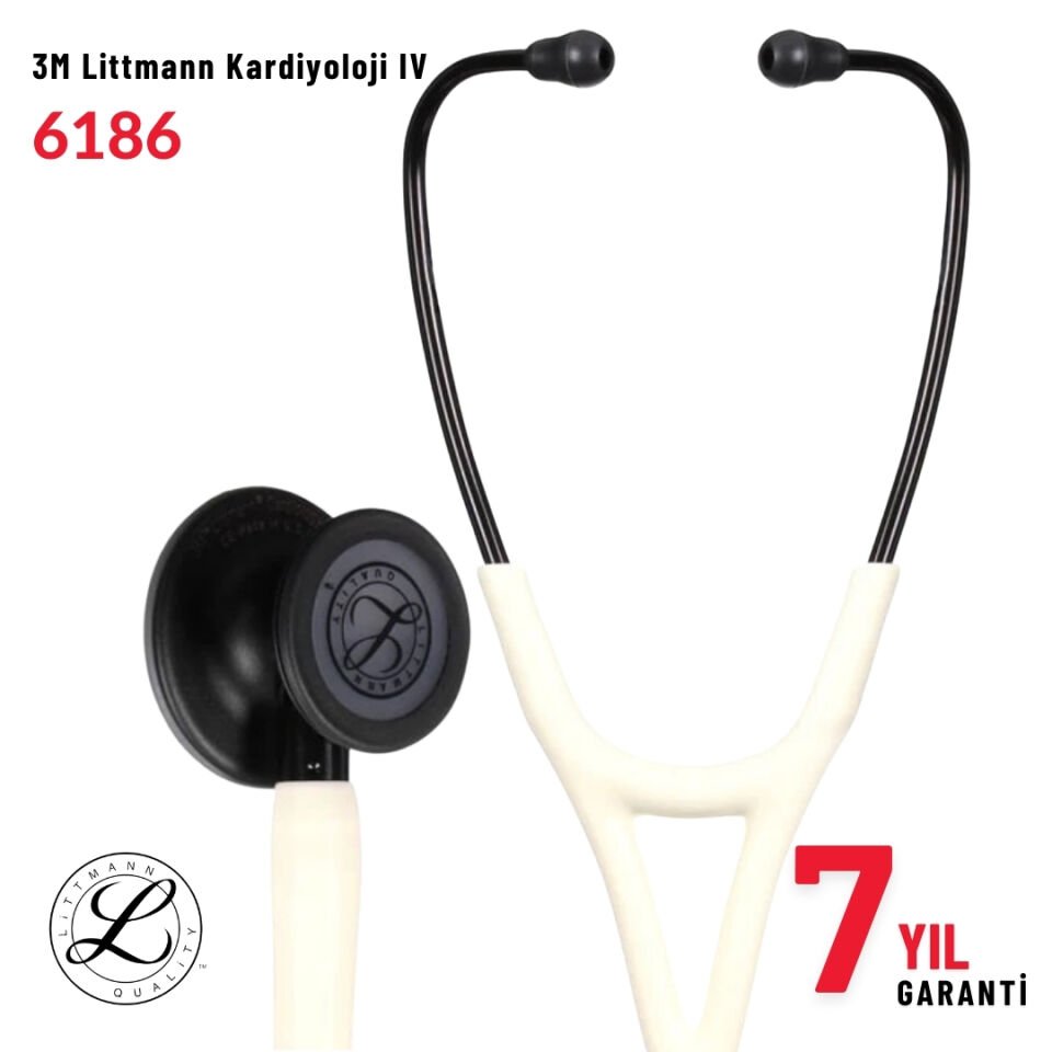 6186 3M™ Littmann® Cardiology IV™ Stetoskop, Kaymak Taşı Saten Hortum