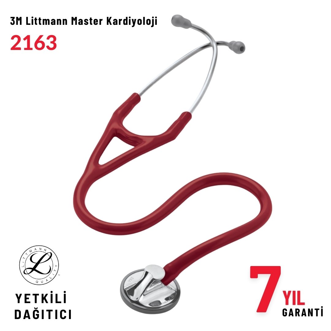 2163 3M™ Littmann® Master Kardiyoloji™ Stetoskop, Bordo Hortum