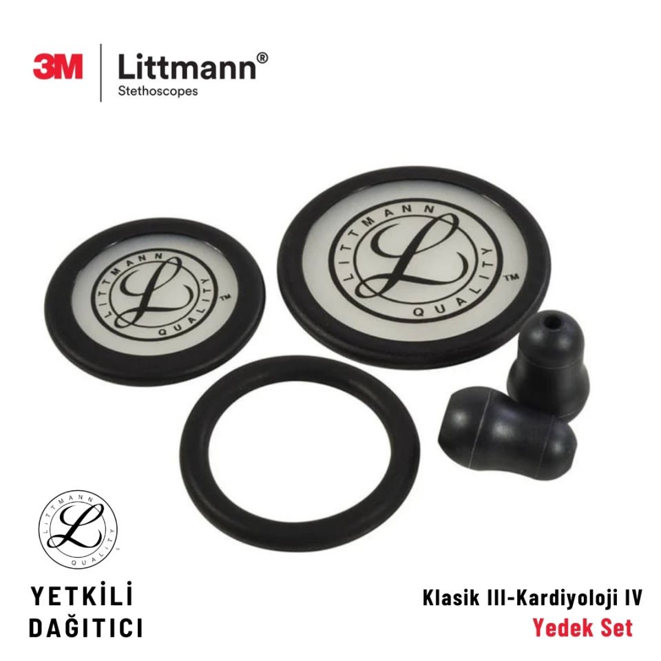 Littmann Classic III ve Kardiyoloji IV Stetoskop Yedek Set  40016 (Siyah)