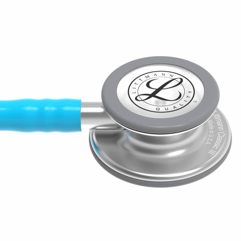 5835 3M™ Littmann® Classic III™ Stetoskop, Paslanmaz Çelik Çan, Turkuaz Hortum