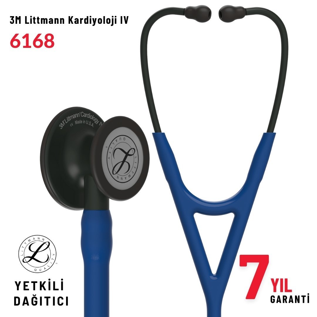 6168 3M™ Littmann® Cardiology IV™ Stetoskop, Gece Mavisi Hortum