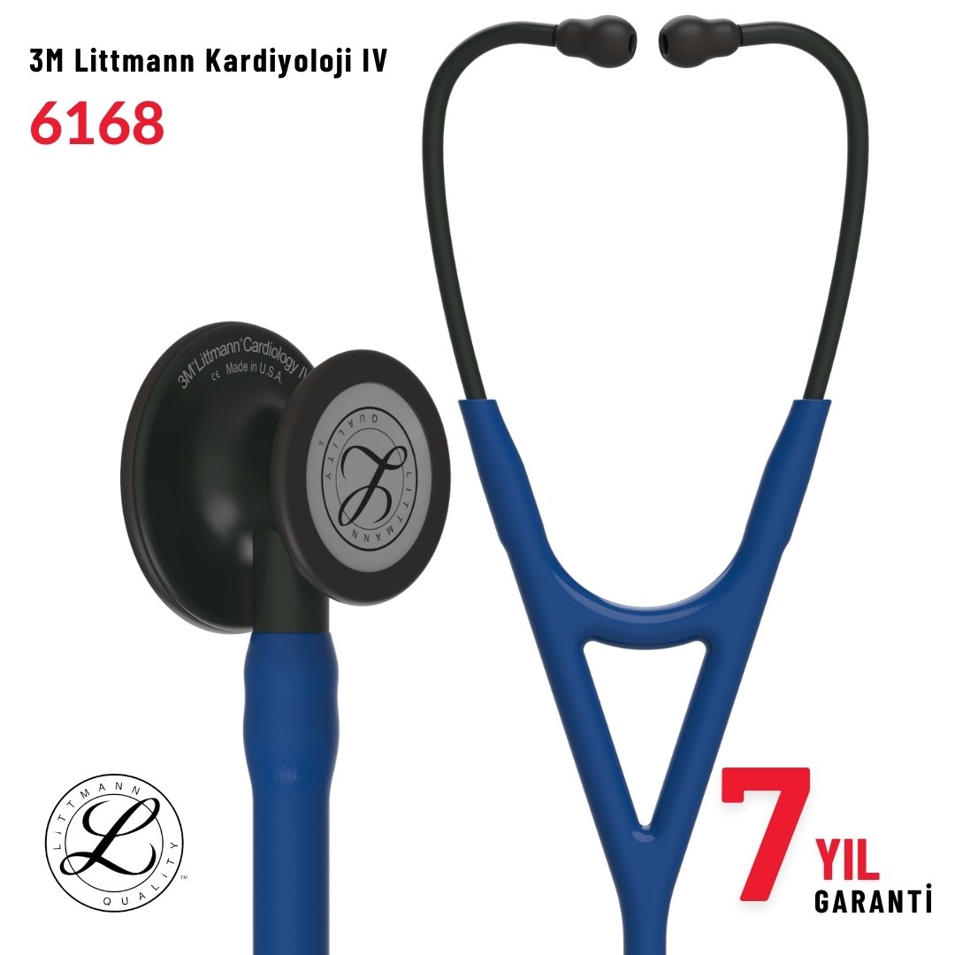6168 3M™ Littmann® Cardiology IV™ Stetoskop, Gece Mavisi Hortum