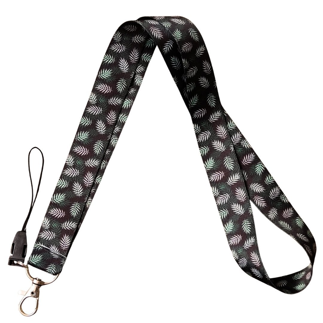 YEŞİL-BEYAZ YAPRAKLAR BOYUN ASKI İPİ